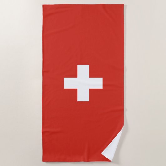 Zwitserse vlag strandlaken (Voorkant)