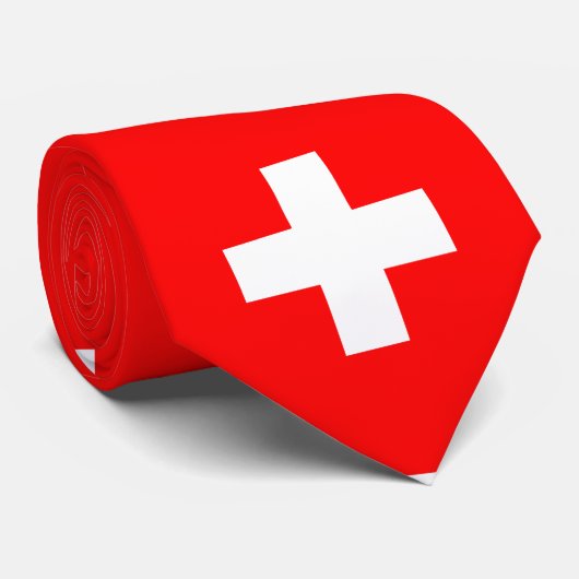 zwitserse vlag stropdas (Opgerold)