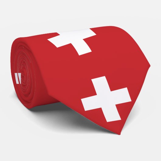 Zwitserse vlag stropdas (Opgerold)