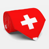 Zwitserse vlag stropdas (Opgerold)