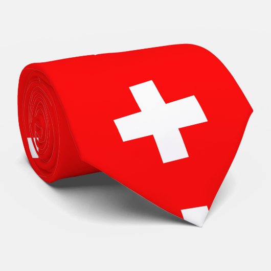 Zwitserse vlag stropdas (Opgerold)