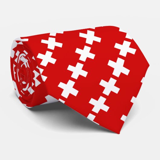 Zwitserse vlag stropdas (Opgerold)