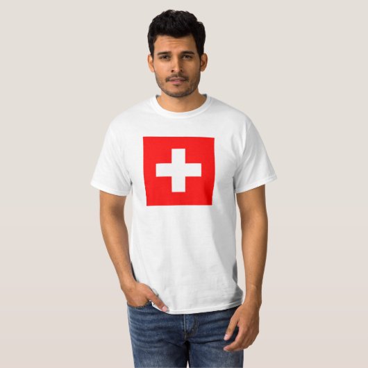 Zwitserse vlag t-shirt (Voorkant volledig)