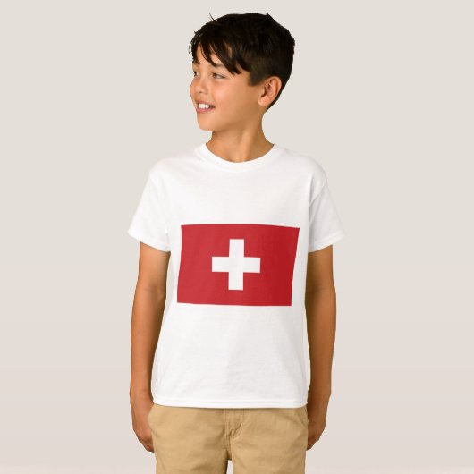 Zwitserse vlag t-shirt (Voorkant volledig)