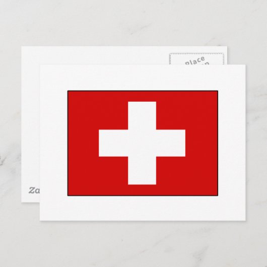 Zwitserse vlag T-shirts en cadeaus Briefkaart (Voorkant / Achterkant)