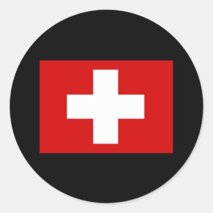 Zwitserse vlag T-shirts en cadeaus Ronde Sticker