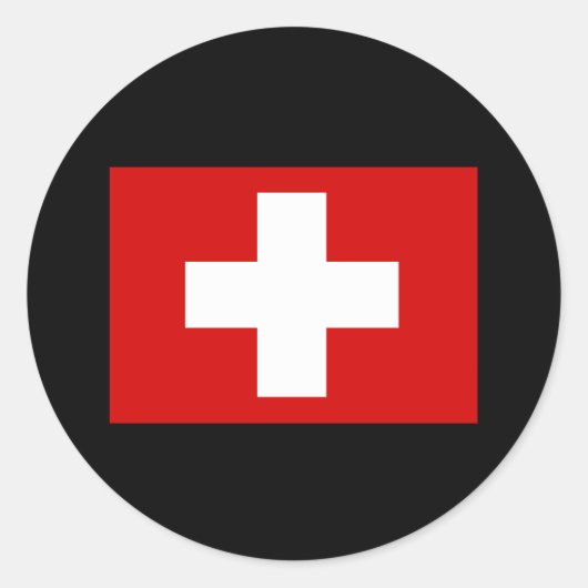 Zwitserse vlag T-shirts en cadeaus Ronde Sticker (Voorkant)