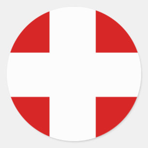 Zwitserse vlag T-shirts en cadeaus Ronde Sticker