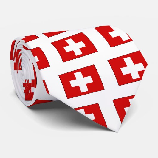 Zwitserse vlag T-shirts en cadeaus Stropdas (Opgerold)