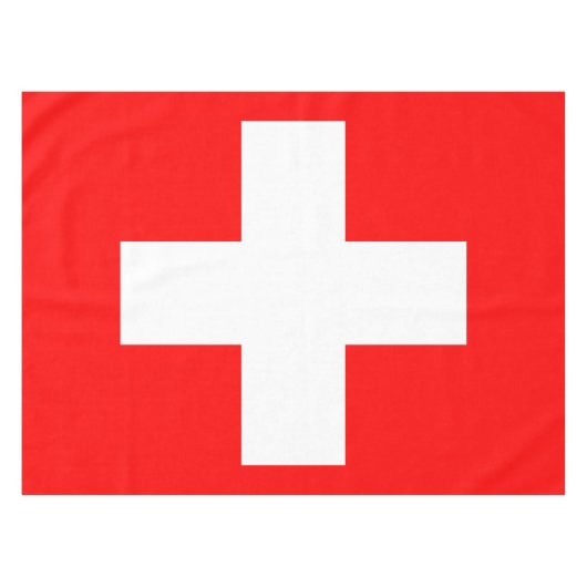 Zwitserse vlag Tablecloth (wit kruis rood) Tafelkleed (Voorkant (Horizontaal))