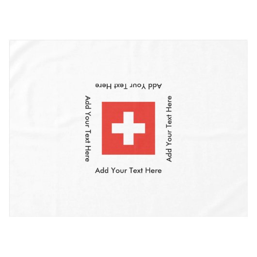 Zwitserse vlag tafelkleed (Voorkant (Horizontaal))