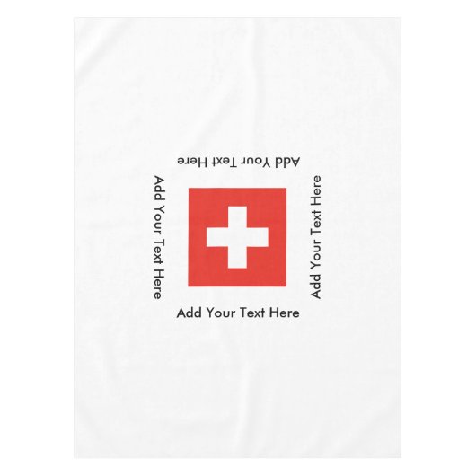 Zwitserse vlag tafelkleed (Voorkant)