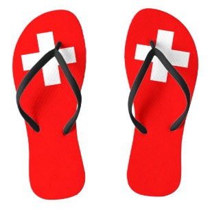 Zwitserse vlag teenslippers