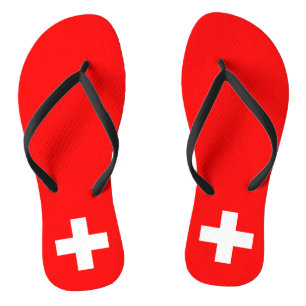 Zwitserse vlag teenslippers