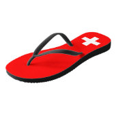 Zwitserse vlag teenslippers (Schuin)