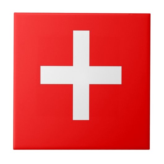 Zwitserse vlag tegeltje (Voorkant)