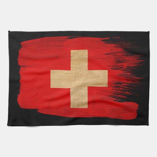 Zwitserse vlag theedoek (Horizontaal)
