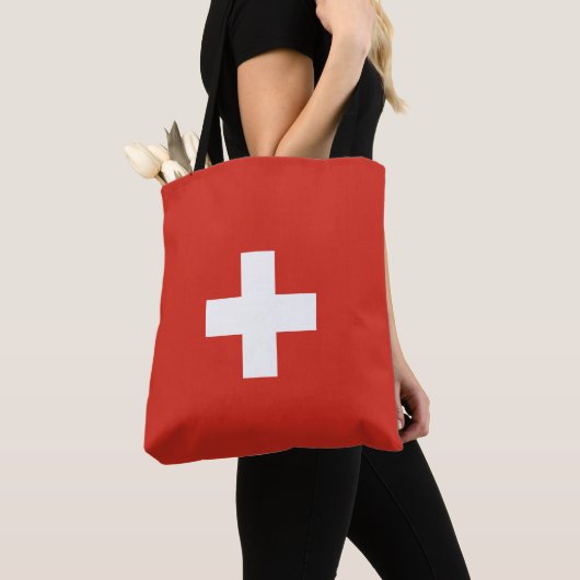 Zwitserse vlag tote bag (Dichtbij)