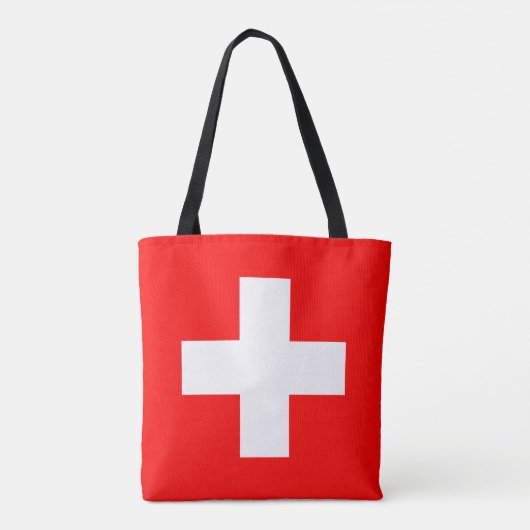 Zwitserse vlag tote bag (Achterkant)