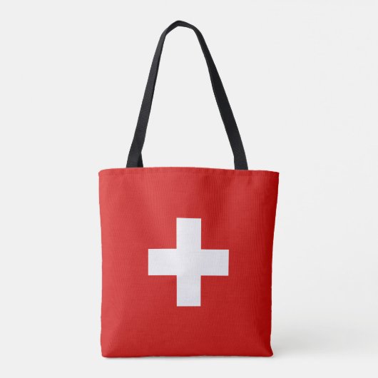 Zwitserse vlag tote bag (Achterkant)