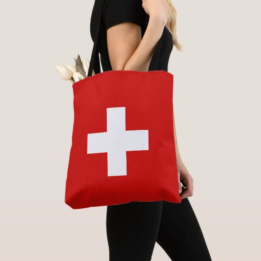 Zwitserse vlag tote bag (Dichtbij)
