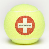 Zwitserse vlag van Zwitserland, aangepast geel Tennisballen (Voorkant)