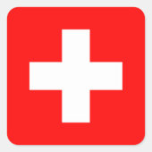 Zwitserse vlag vierkante sticker (Voorkant)