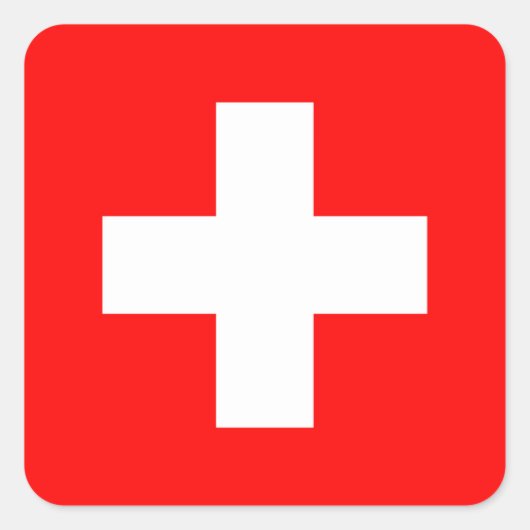 Zwitserse vlag vierkante sticker (Voorkant)