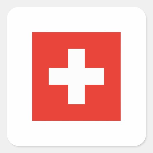 Zwitserse vlag vierkante sticker (Voorkant)