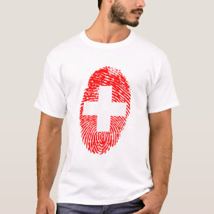 Zwitserse vlag Vingerafdrukprijs land T-shirt