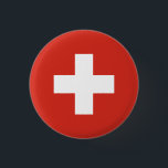 Zwitserse vlag, Vlag van Zwitserland Ronde Button 3,2 Cm<br><div class="desc">Zwitserse vlag,  vlag van Zwitserland knop/badge van World Flags United.</div>
