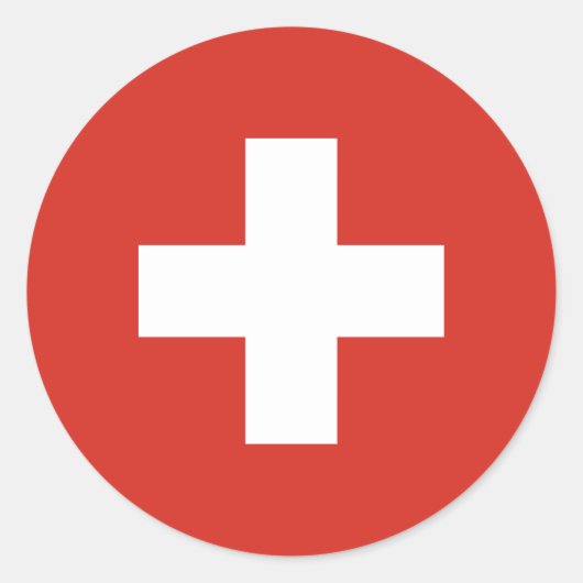 Zwitserse vlag, Vlag van Zwitserland Ronde Sticker (Voorkant)