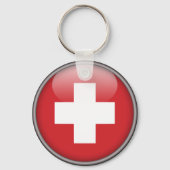 Zwitserse vlag - vlag van Zwitserland Sleutelhanger (Voorkant)