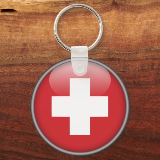 Zwitserse vlag - vlag van Zwitserland Sleutelhanger (Voorkant)