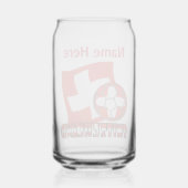 Zwitserse vlag Voetbal rode personalisatie Blikvorm Glas (Achterkant)