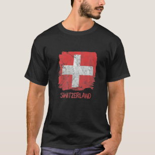 Zwitserse vlag Vrouwen Mannen Zwitserse wortels T-shirt