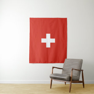 Zwitserse vlag wandkleed