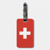 Zwitserse vlag - witte kruis bagagelabel (Achterkant verticaal)