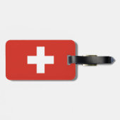 Zwitserse vlag - witte kruis bagagelabel (Achterkant horizontaal)