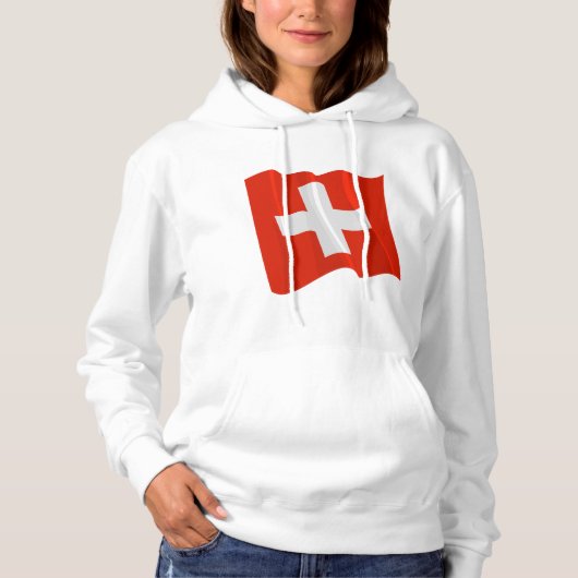 Zwitserse vlag Womens Hoodie (Voorkant)