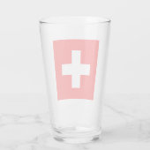 Zwitserse vlag (Zwitserland) Glas (Achterkant)