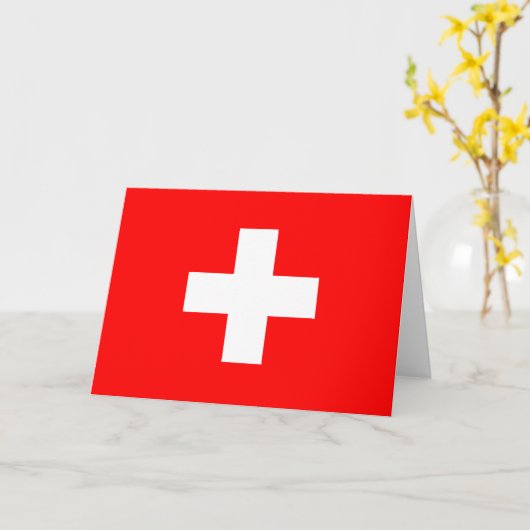 Zwitserse vlag (Zwitserland) Kaart (Gele Bloem)