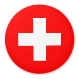 Zwitserse vlag (Zwitserland) Keramische Knop