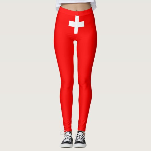Zwitserse vlag (Zwitserland) Leggings (Voorkant)