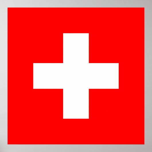 Zwitserse vlag (Zwitserland) Poster (Voorkant)