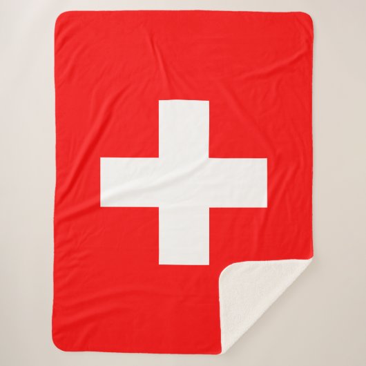 Zwitserse vlag (Zwitserland) Sherpa Deken (Voorkant)