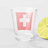 Zwitserse vlag (Zwitserland) Shot Glas (Achterkant)