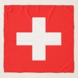 Zwitserse vlag (Zwitserland) Sjaal<br><div class="desc">Dit ontwerp is voorzien van de vlag van Zwitserland (officieel de Zwitserse Bondsstaat), een land dat niet aan zee grenst in het midden van Europa. Het is een federale republiek, verdeeld in 26 kantons; de hoofdstad is Bern, terwijl de grootste stad Zürich is. Het land grenst Duitsland aan het noorden,...</div>