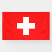 Zwitserse vlag (Zwitserland) Spandoek (Horizontaal)