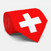 Zwitserse vlag (Zwitserland) Stropdas (Opgerold)
